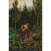 Канва/ткань с нанесенным рисунком Конёк "Аленушка (В. Васнецов)"