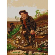 Канва/ткань с нанесенным рисунком Конёк "Рыболов"